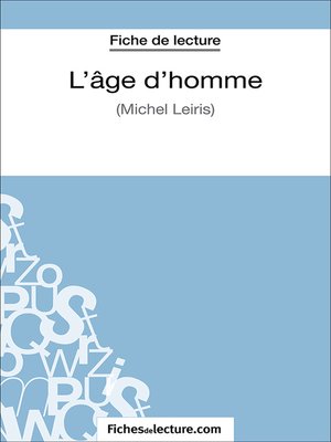 cover image of L'âge d'homme
